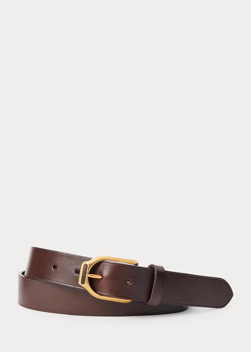 Pasek Purple Label Męska Brązowe Welington Stirrup-Buckle Skórzane 541073-YCX